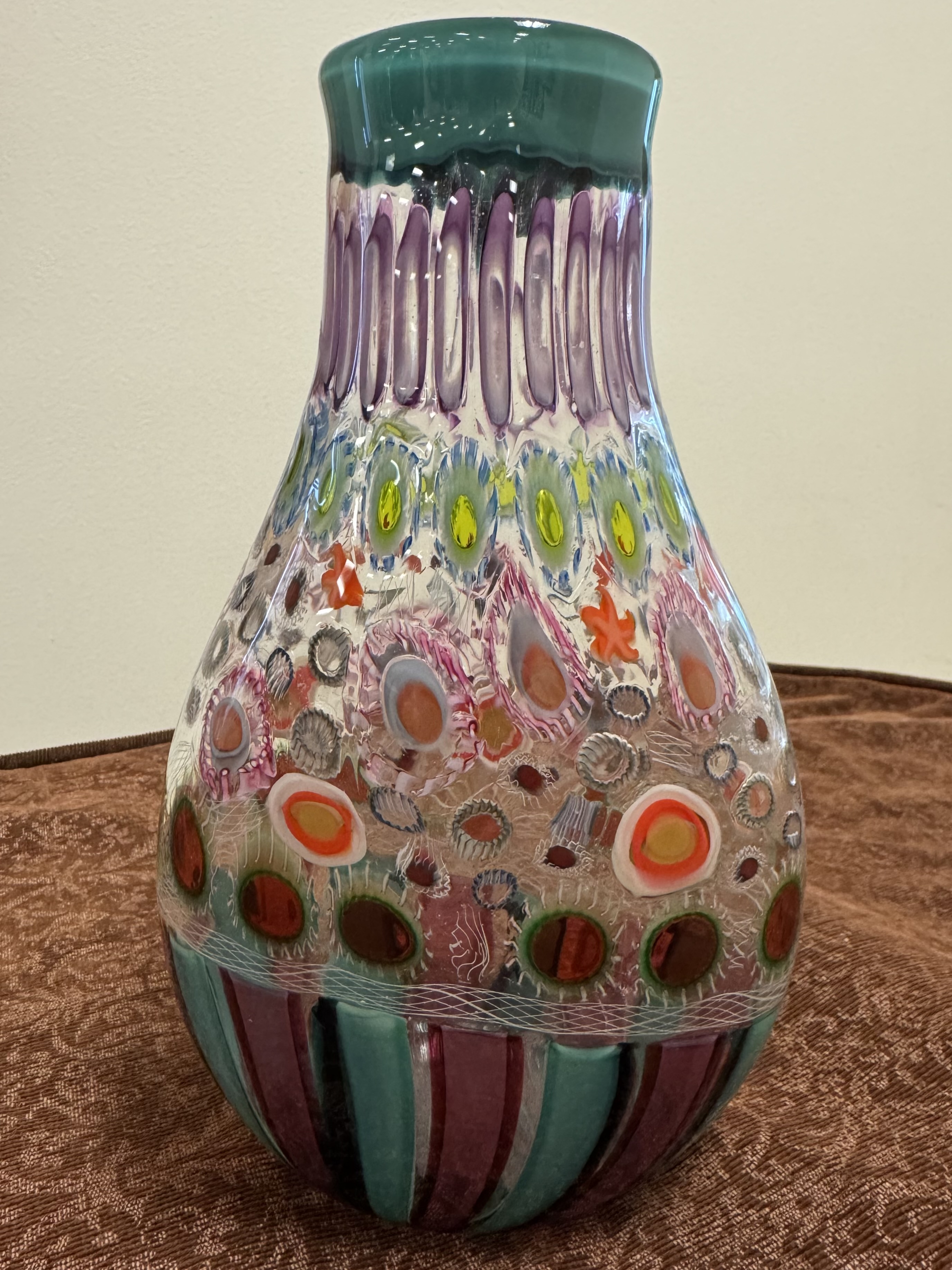 Multi-colored glass vase